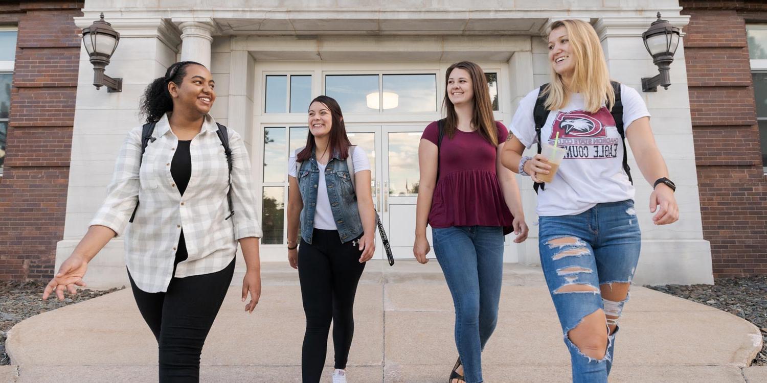 Students walking